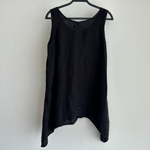 Bodil Linen Top Womens Small Lagenlook Asymmetric Cottage Flowy Boho Coastal - Picture 7 of 13